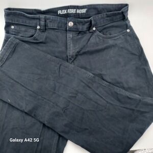 Duluth Trading Co Flex Fire Hose Standard Fit Black Pants Mens 38x32 Work Utilit